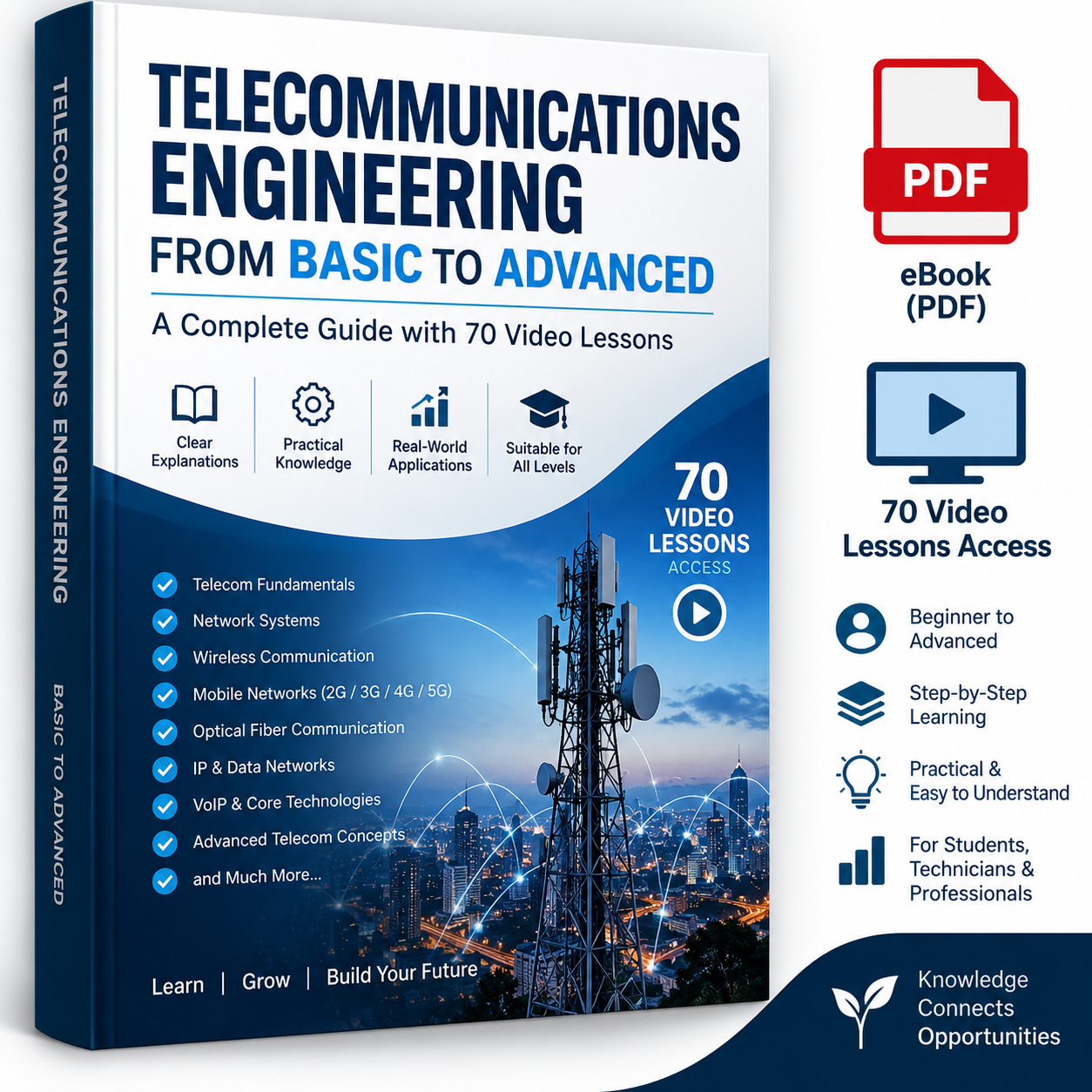 eBook: Telecommunications Engineering: From Basic to Advanced in pdf— Complete Guide with 70 Video Lessons Access