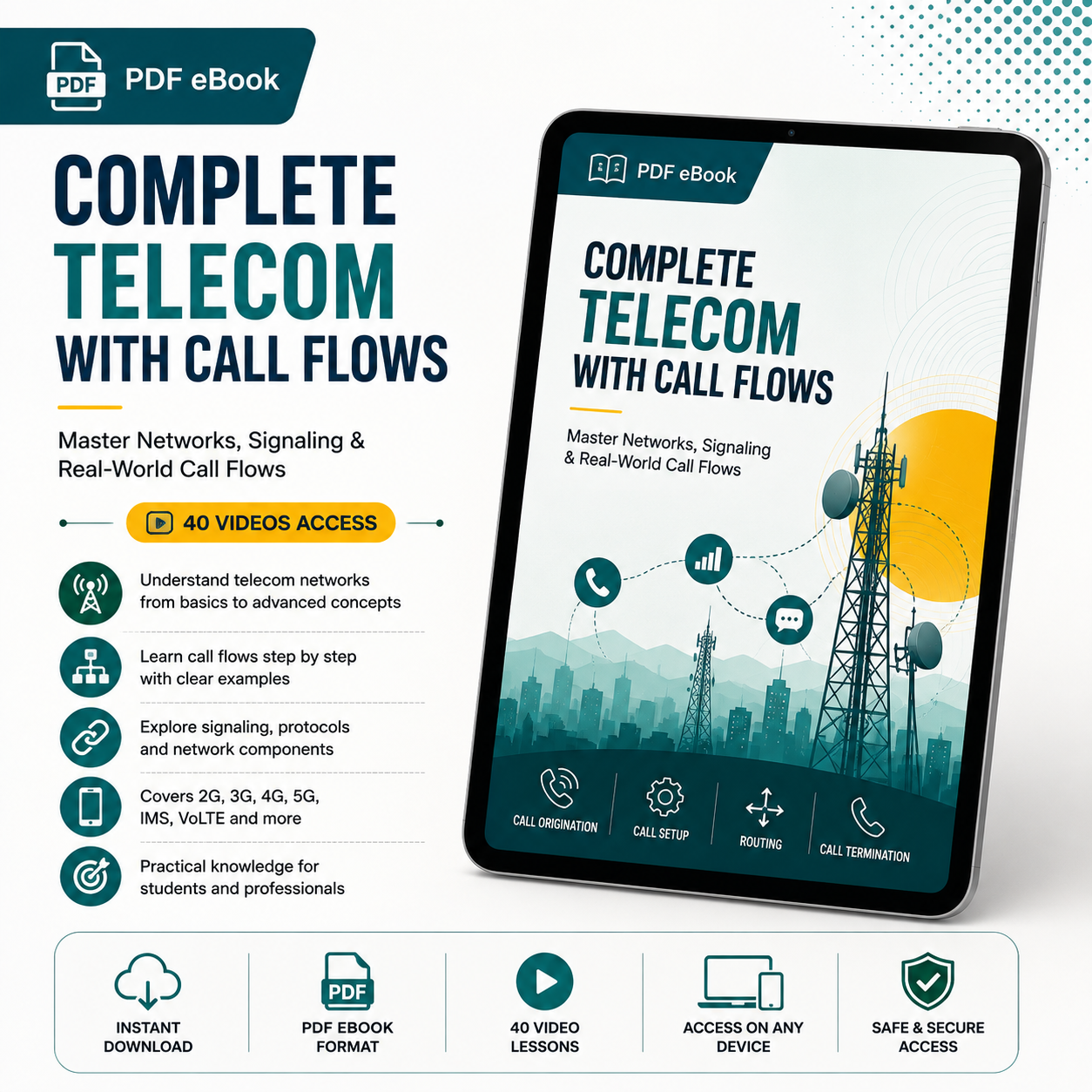 Telecom Mastery: Networks, Signaling & Call Flows — PDF eBook + 40 Videos